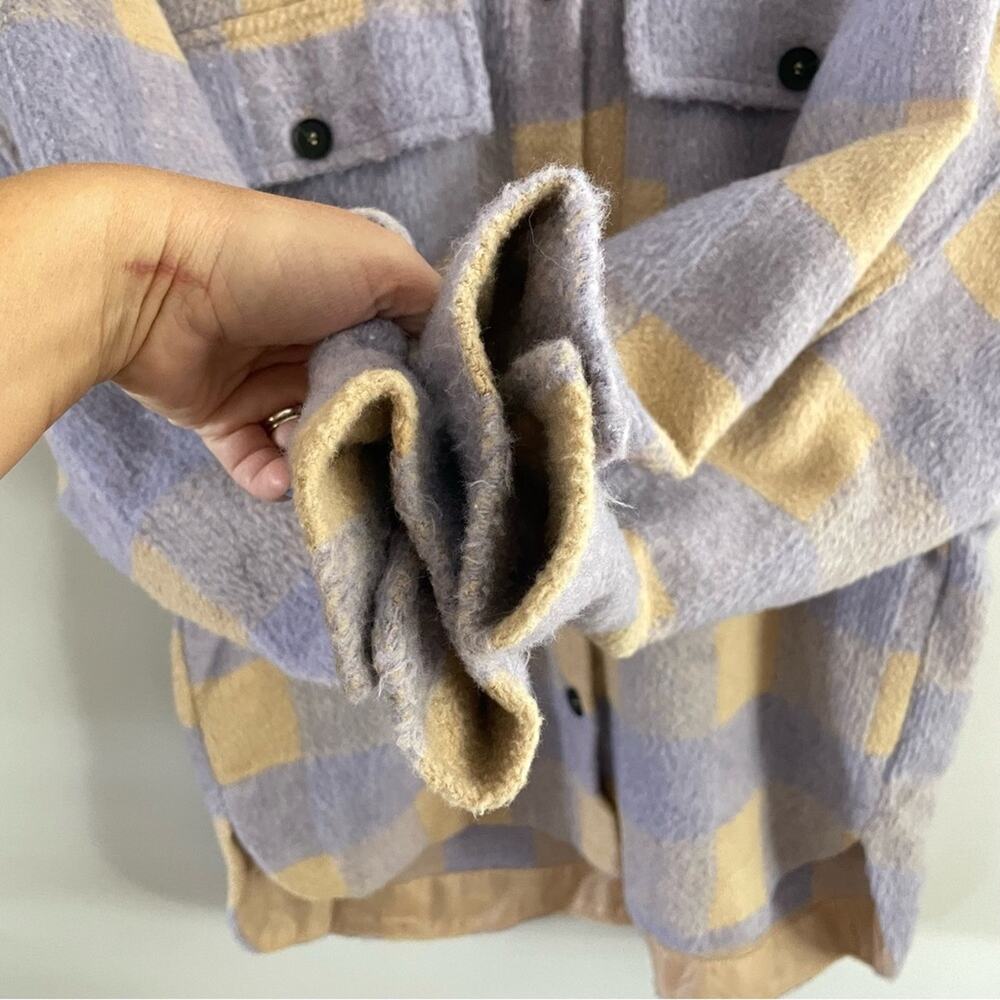 Princess Polly Women’s Keelee Jacket Purple & Cream Check Oversized Shacket XS/S - Picture 6 of 11